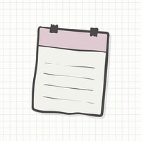 Blank lined paper note with binder paper clips illustration