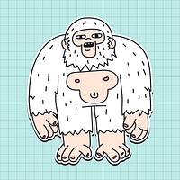 Hand drawn Bigfoot sticker vector