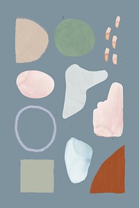 Neutral watercolor element set illustration
