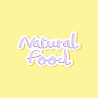 Natural food typography on yellow background vector
