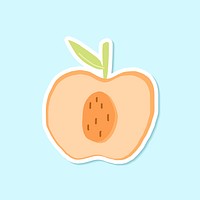 Half a peach on light blue background vector