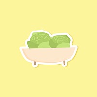 Bowl with organic green cabbages vector