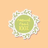 Natural food 100% wreath vector