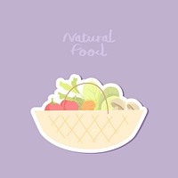 Natural food on purple background vector