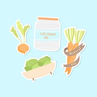 Natural 100% food collection vector