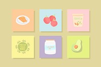 Healthy food card collection vector