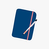 Blue notebook with a pencil vector