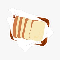 White bread on a wooden plate vector 