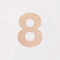 Glitter number 8 typography vector
