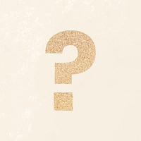 Glitter gold question mark typography vector
