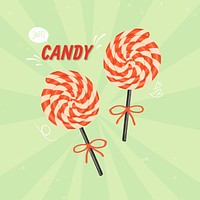 Hand drawn sweet lollipop vector