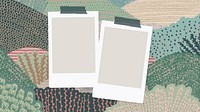 Blank photo frames on abstract landscape background vector