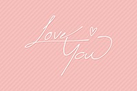 Love you typography on a pink background vector 