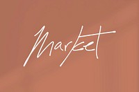 Market text on a brown background vector