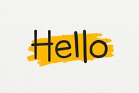 Hello greetings typography design vector
