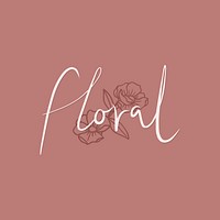 Floral text on a pink background vector