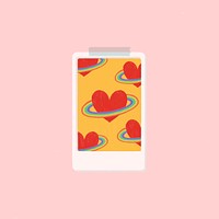 Red hearts and rainbow notepaper vector