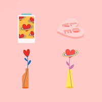 Set of love icon vector