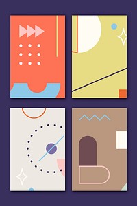 Geometric patterned banners collection vector