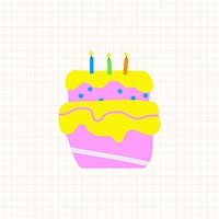 Doodle birthday cake vector
