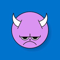 Funky purple devil monster emoji vector
