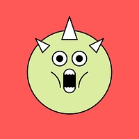 Funky green monster unicorn emoji sticker