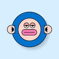 Funky monkey monster emoji sticker vector