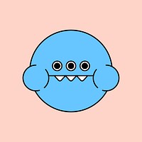 Funky blue monster frog emoji sticker 