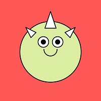 Funky green monster unicorn emoji sticker