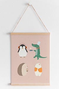 Cute animal patterned banner