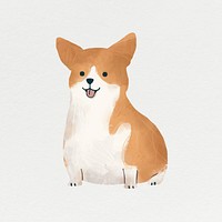 Corgi dog illustration on white background