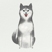 Siberian Husky illustration on off white background