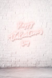 Happy Valentines Day typography style on brick wall vector