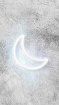 White neon crescent moon shape vector