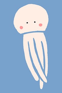 White octopus on blue background vector