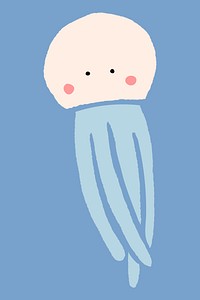 White octopus on blue background vector