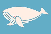 White whale on blue background vector