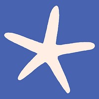 White starfish on blue background vector