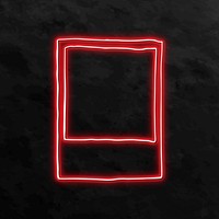 Red neon frame template vector