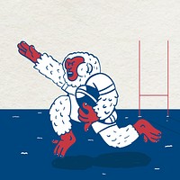 Yeti rugby player template illustration