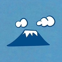 Fuji mountain with snow on top template illustration