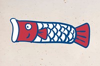 Japanese Koinobori fish flag template illustration