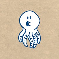Octopus line drawing template illustration