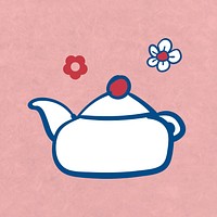 Japanese teapot drawing vector