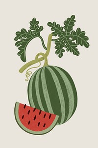 Hand drawn watermelon design resource mockup