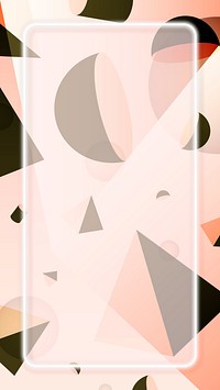 Pink geometrical patterned mobile wallpaper vector