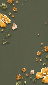 Yellow flowers on a green background vector 