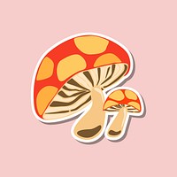 Cute polka dots mushroom sticker design element