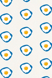 Doodle sunny side up egg seamless pattern vector