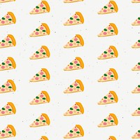Doodle pizza seamless pattern vector